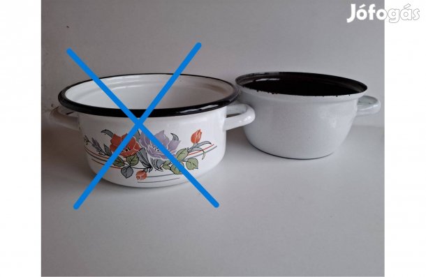 Zománcozott fehér lábas 1,5 liter 18 cm