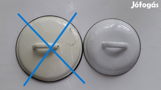 Zománcozott fehér lábas fedő 16 cm_