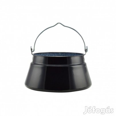 Zománcozott fekete halfőző bogrács 16 literes márványos belsővel