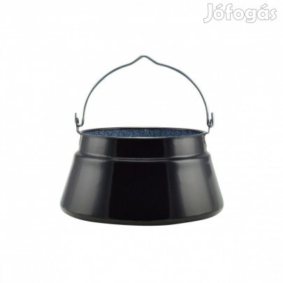 Zománcozott fekete halfőző bogrács 20 literes márványos belsővel