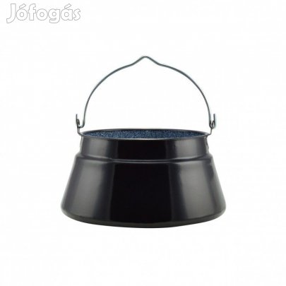 Zománcozott fekete halfőző bogrács 20 literes márványos belsővel