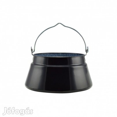 Zománcozott fekete halfőző bogrács 8 literes márvány belső