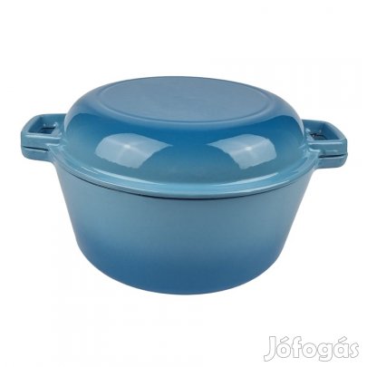 Zománcozott kétrészes öntöttvas lábas 26cm, világoskék