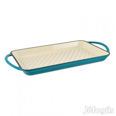 Zománcozott öntöttvas grill tepsi 33cm, türkizkék