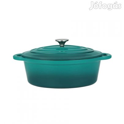 Zománcozott öntöttvas kacsasütő 30cm -es, 4,2 liter türkizkék