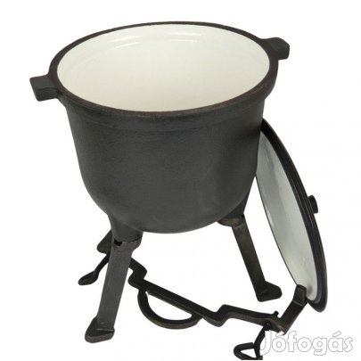 Zománcozott öntöttvas kemping bogrács 7 literes