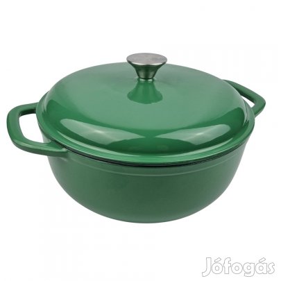 Zománcozott öntöttvas lábas 28cm  smaragdzöld