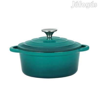 Zománcozott öntöttvas lábas fedővel 2 literes, 20 cm-es türkizkék