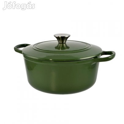 Zománcozott öntöttvas lábas fedővel 3,5literes zöld
