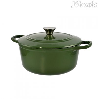Zománcozott öntöttvas lábas fedővel 3,5literes zöld