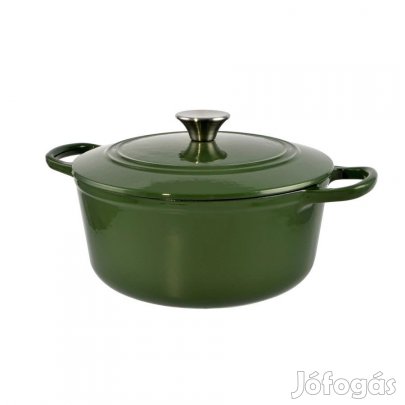 Zománcozott öntöttvas lábas fedővel 3,5literes zöld