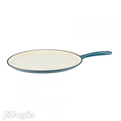 Zománcozott öntöttvas palacsintasütő 28cm , türkizkék