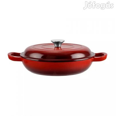 Zománcozott öntöttvas szeletsütő 27cm piros