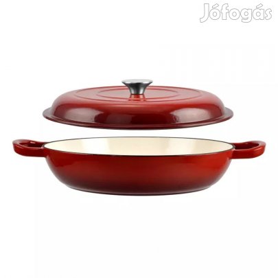 Zománcozott öntöttvas szeletsütő 27cm piros