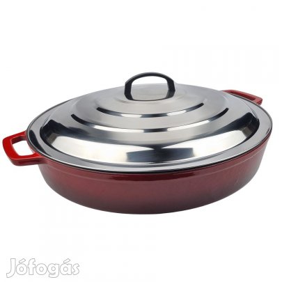 Zománcozott öntöttvas szeletsütő fedővel 50cm