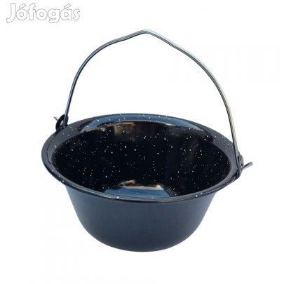 Zománcozott tálalóbogrács fekete, fehér pöttyökkel