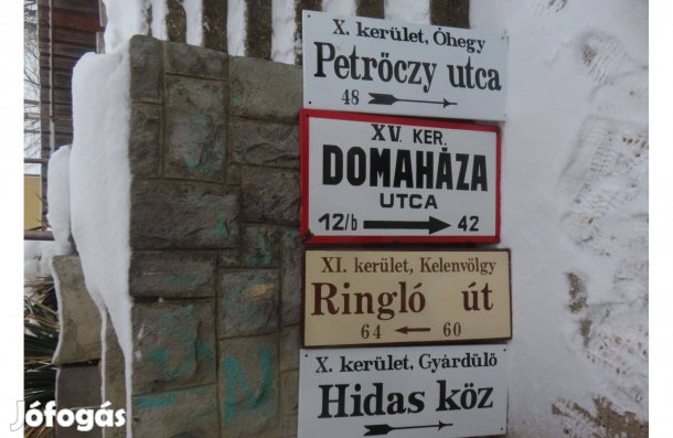 Zománcozott utca táblák