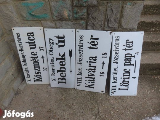 Zománcozott utca táblák