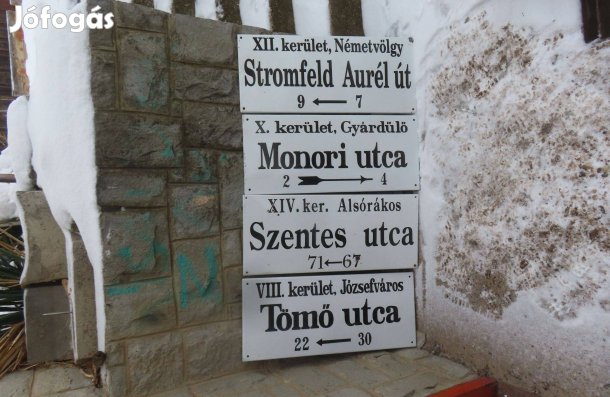 Zománcozott utca táblák