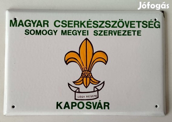 Zománctábla.Magyar Cserkészszövetség S. M. Sz. Kaposvár