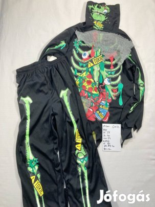 Zombi jelmez, csontváz jelmez, halloween jelmez 8-10 év GH74