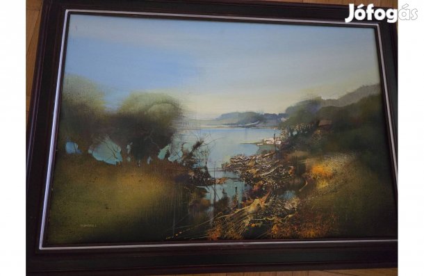 Zombori László folyópart című festmény, 55*80