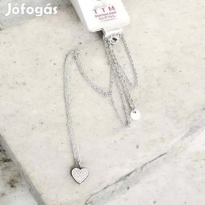 Zora ezüst színű köves xuping nyaklánc medállal