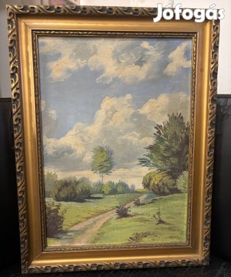 Zorkóczy Gyula tájkép olaj, karton technikával