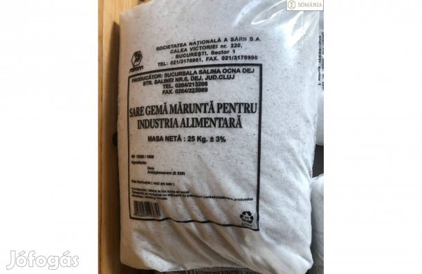 Zsákos, adalékanyagmentes só 25 kg-os kiszerelésben