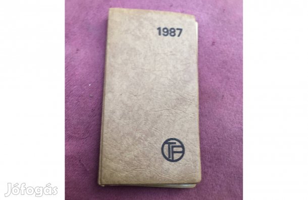 Zsebnaptár 1987-es 1000 Ft
