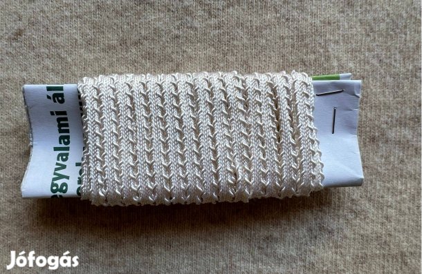 Zsinór hurkos szélű - törtfehér 5 mm prémium