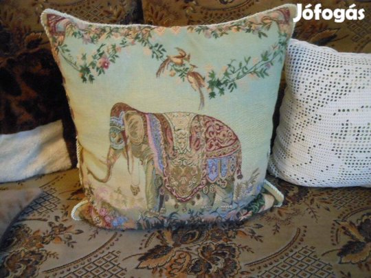 Zsinoros elefántos gobelinszőttes két oldalas 40x40cm párnahuzat