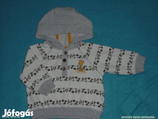Zsiráf mintás kapucnis pulóver 3-6 hó (méret 68)