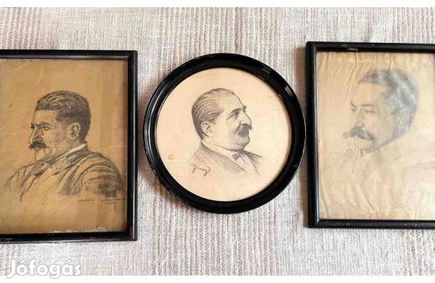 Zsirkay János portré régi egyedi ceruzarajzok grafika neves grafikusok