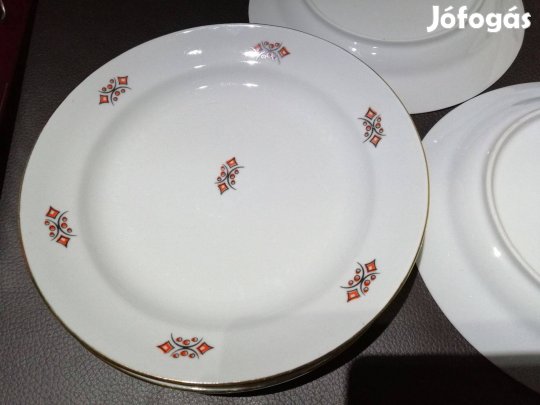 Zsolnai porcelán 6 db -s készlet lapos tányér ,újszerű