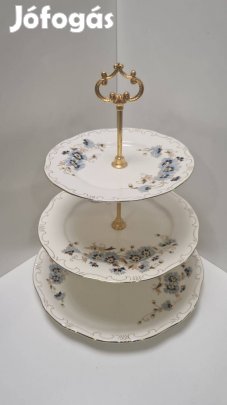 Zsolnay Búzavirág mintás emeletes kínáló #2845