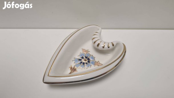 Zsolnay Búzavirág mintás szív alakú tálka #2843