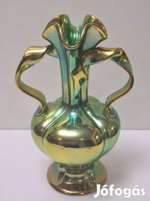 Zsolnay Eozin Fodros Fülű Váza #2910