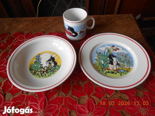 Zsolnay Kisvakond mese mintás gyerek étkészlet