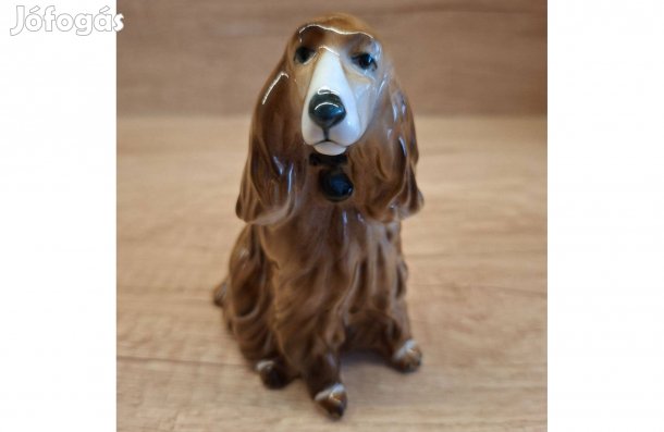 Zsolnay Őry F. porcelán kutya spániel figura eladó Pécsen
