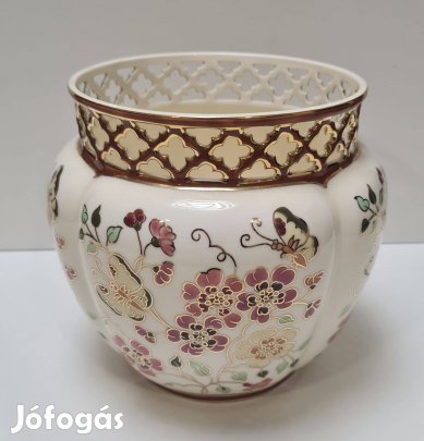 Zsolnay Pillangós nagy kaspó #1933