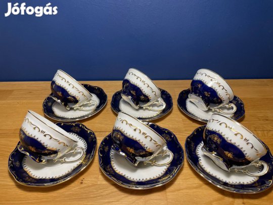 Zsolnay Pompadour I 6 db teáscsésze+alj