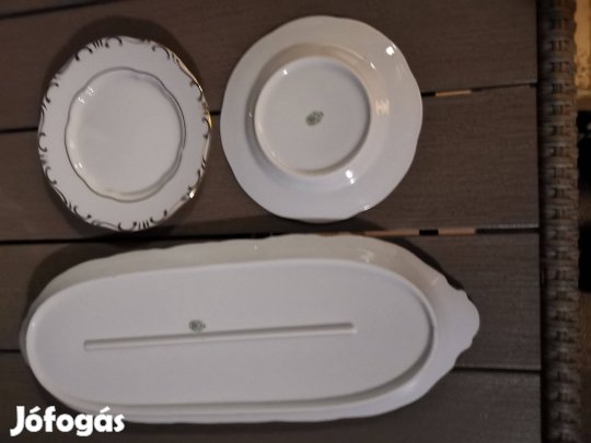 Zsolnay Stafír Szendvics-Süteményes- Készlet-Új