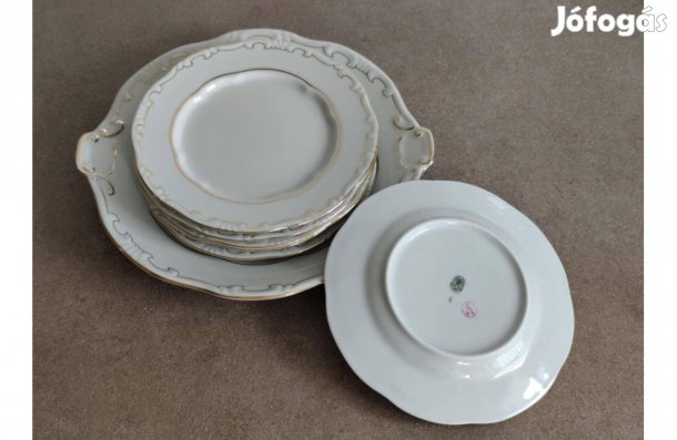 Zsolnay Tollazott süteményes készlet eladó. 6+1 darabos