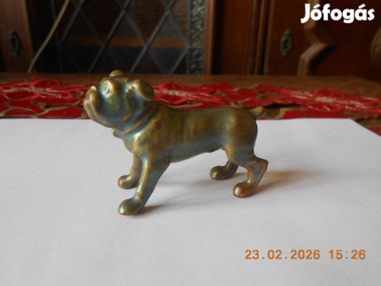 Zsolnay antik mini boxer kutya