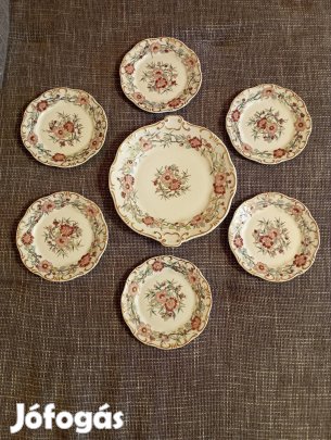 Zsolnay bambusz mintás süteményes készlet 