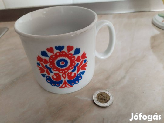 Zsolnay bögre régi db Népművészeti mintás