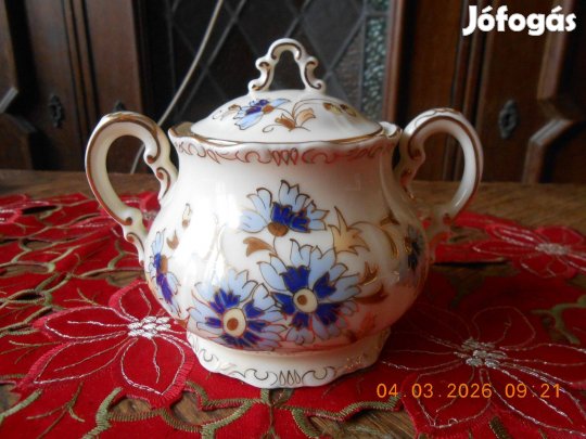 Zsolnay búzavirág mintás cukortartó