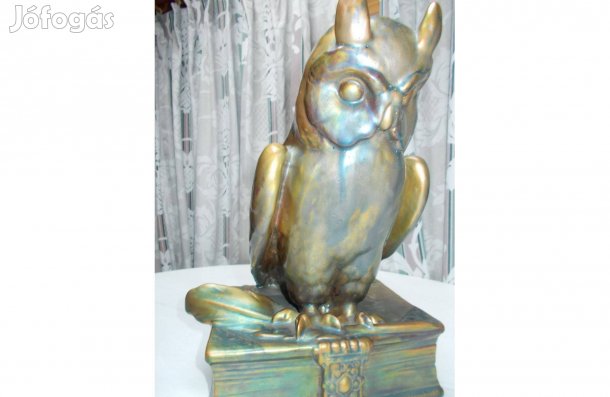 Zsolnay eozin bagoly antik