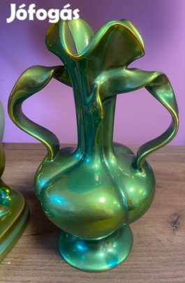 Zsolnay eozin szalagos váza!